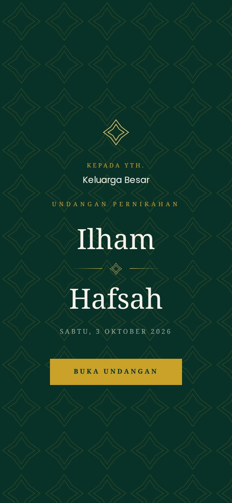 Sampul undangan Arabesque