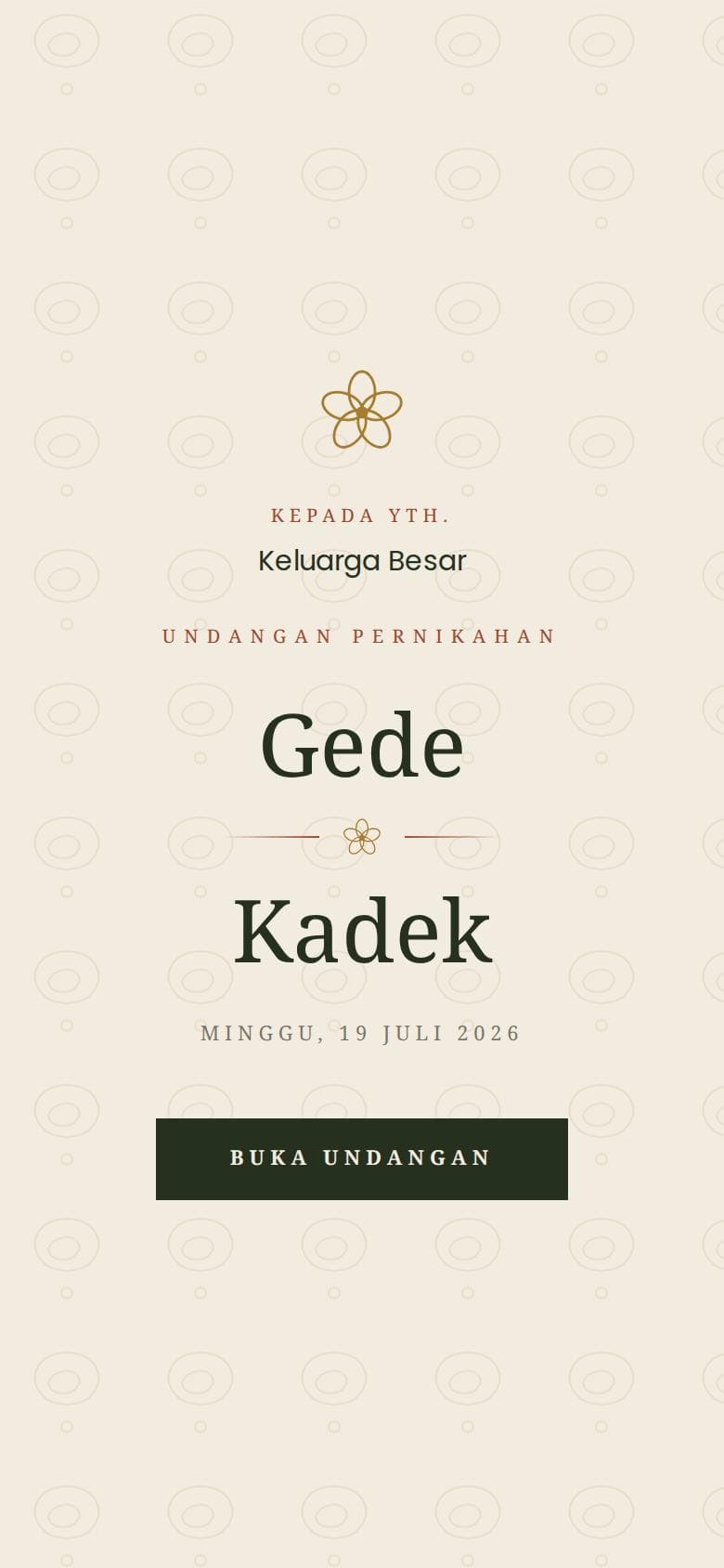 Sampul undangan Bali Frangipani