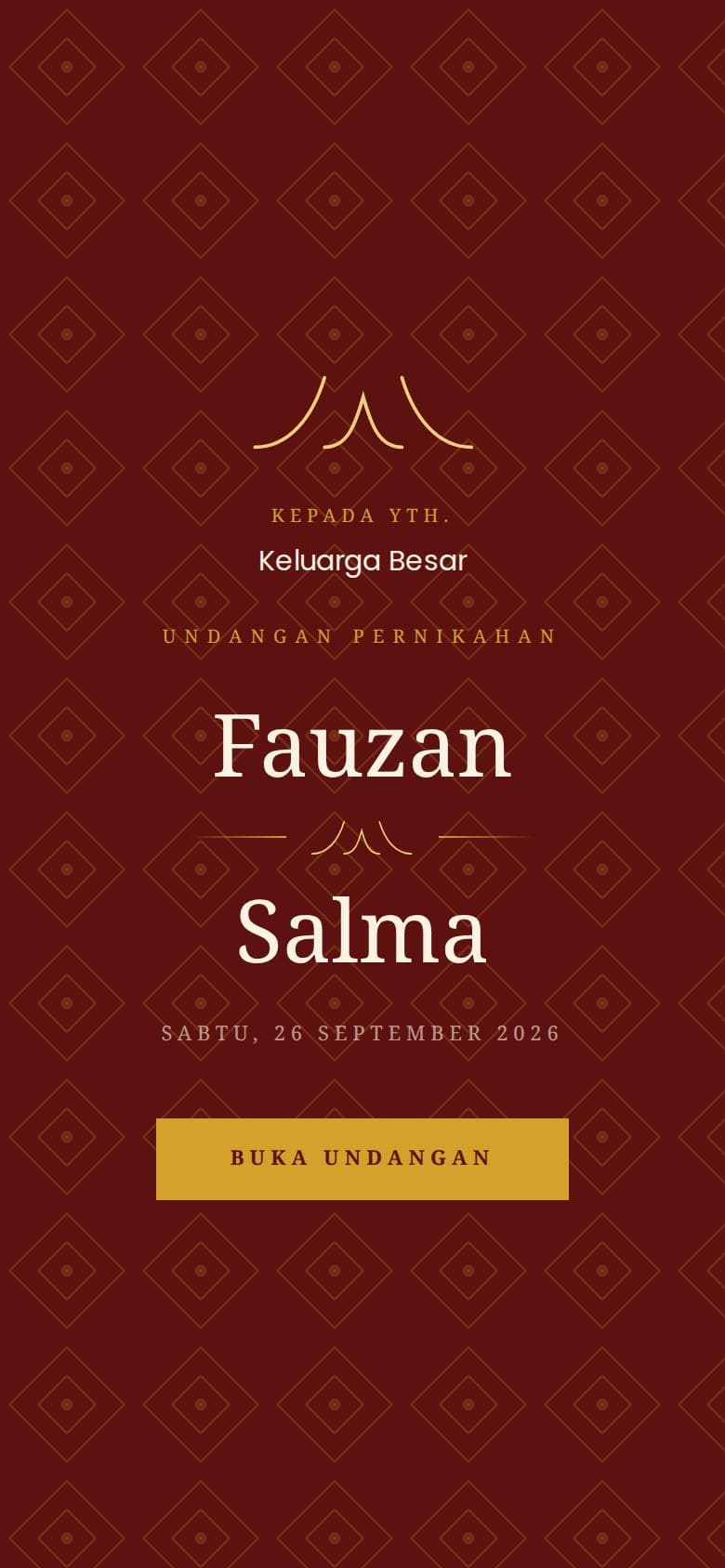 Sampul undangan Songket Minang