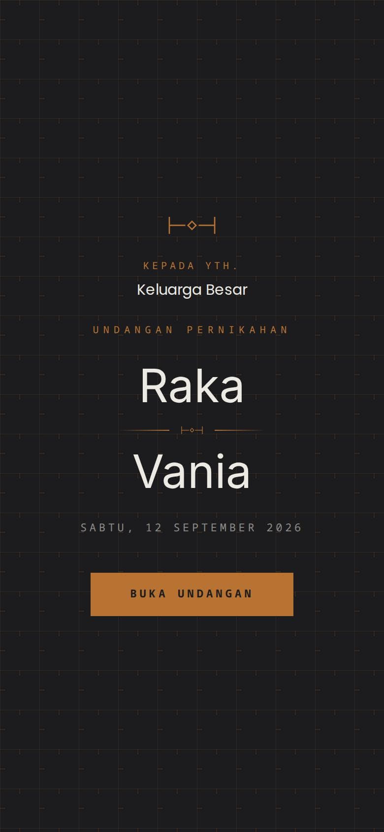 Sampul undangan Charcoal Copper
