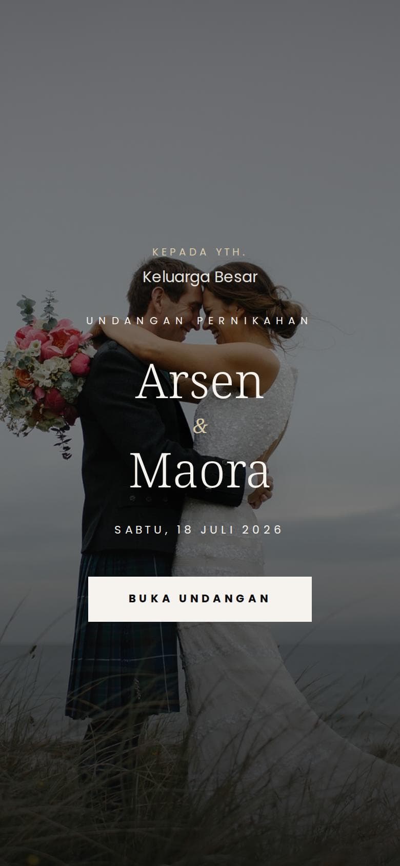 Sampul undangan Cinematic Wedding