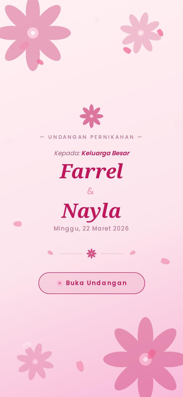 Sampul undangan Floral Wedding