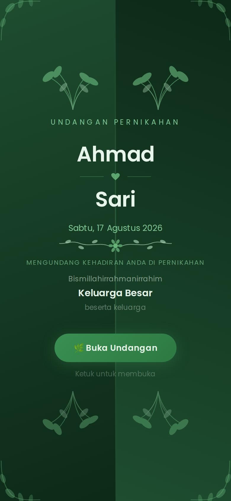 Sampul undangan Garden Wedding