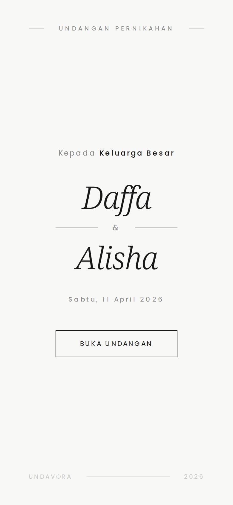 Sampul undangan Modern Minimalist