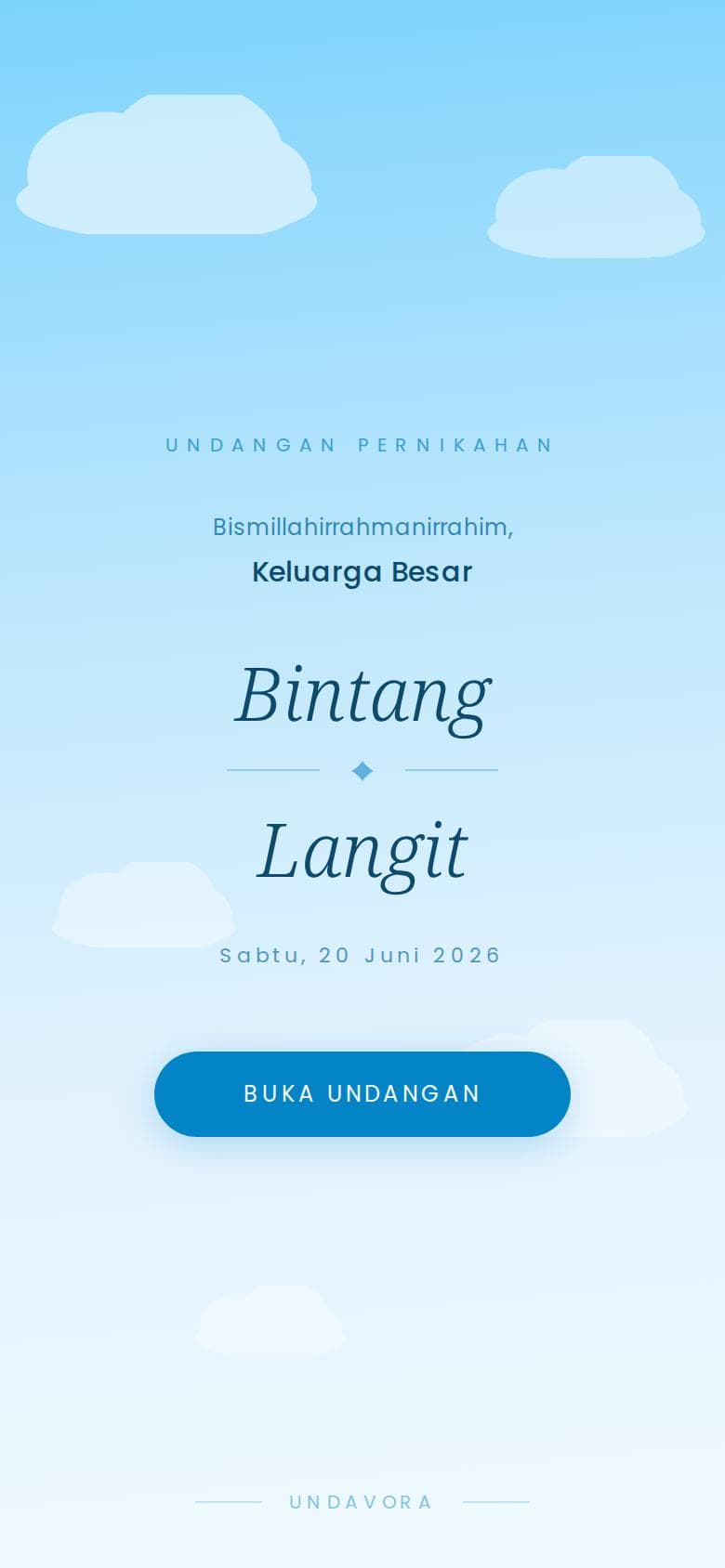 Sampul undangan Sky Wedding