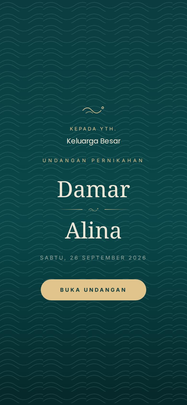 Sampul undangan Teal Ombak