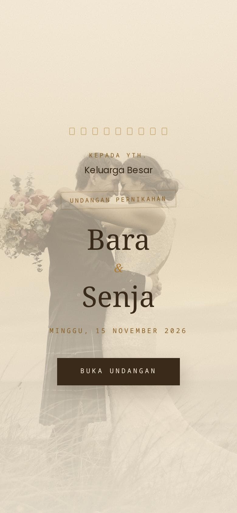 Sampul undangan Vintage Wedding